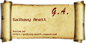 Galbavy Anett névjegykártya